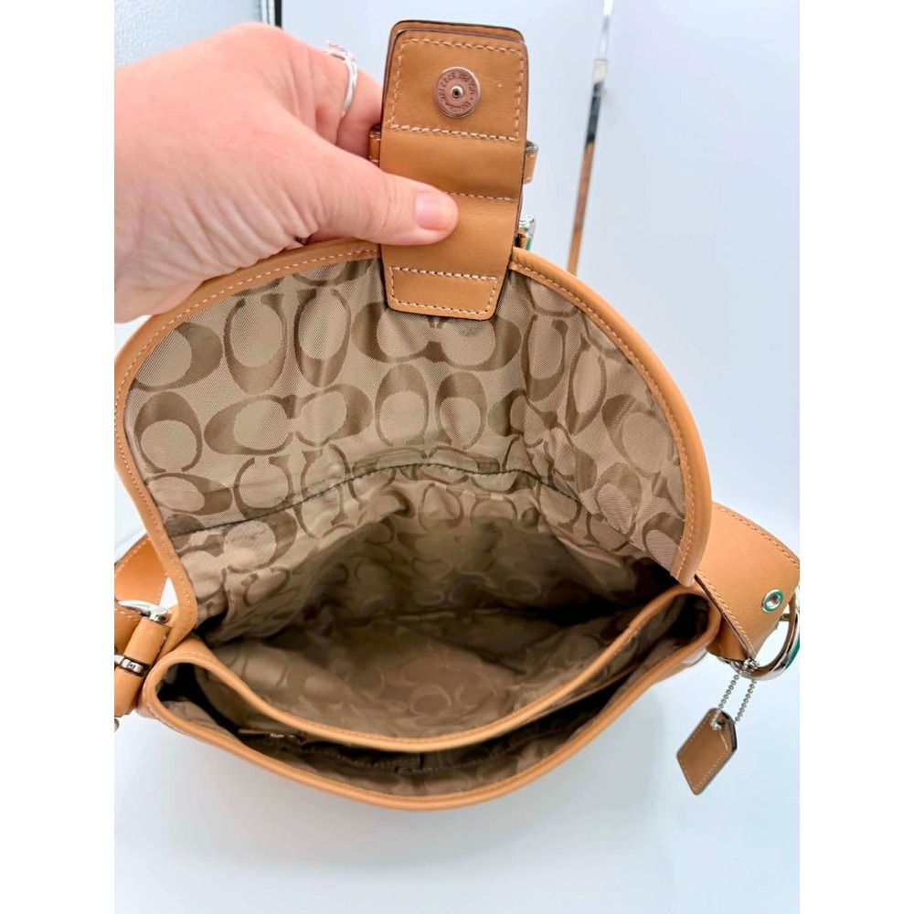Coach Soho 9248 Tan Leather Buckle Shoulder Bag Vintage Camel Hobo Handbag - Picture 8 of 11